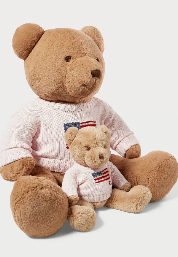 Маленький свитер с флагами, поло, плюшевая игрушка-мишка Polo Ralph Lauren, French Pink — фото 3