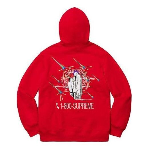 

Толстовка 1-800 hooded sweatshirt 'red' Supreme, красный