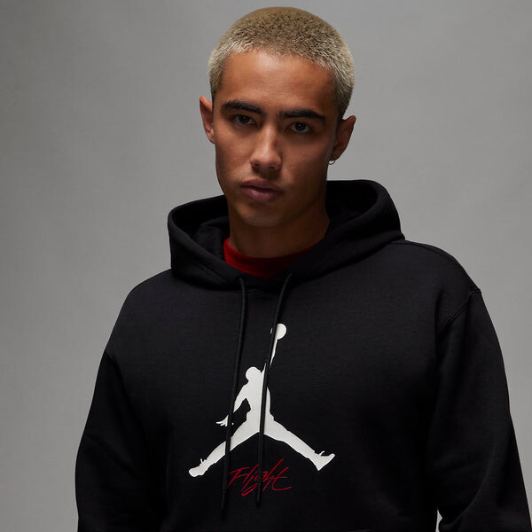 Толстовка Air Jordan Essentials Fleece Hoodie 'Black white', белый — фото 2