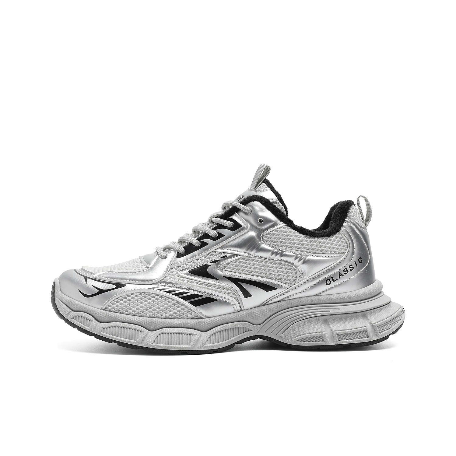 

Амортизация нескользящая устойчивость к истиранию дышащая полное покрытие легкая низкая платформа массивные кроссовки unisex ZHR, серебряный[Warm Fleece-Lined]-Consider 1 Size Up