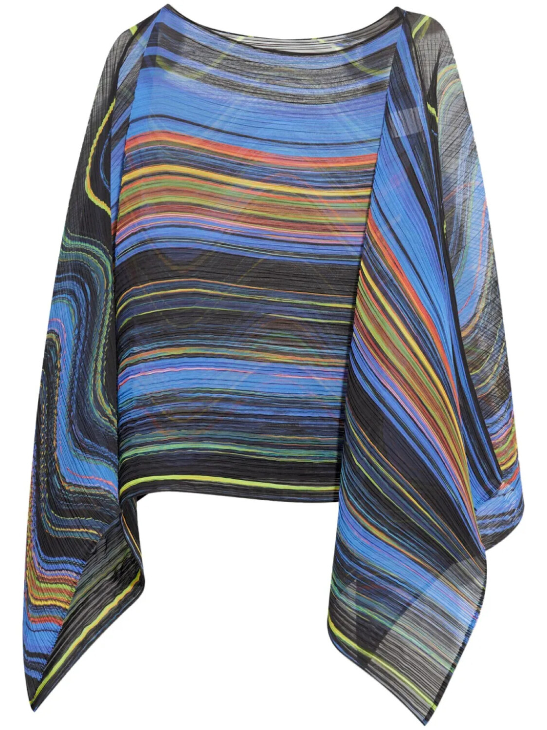 

Pleats Please Issey Miyake разноцветное пончо, синий