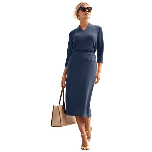 

Юбка миди perfectease plus size Jessica London, Navy