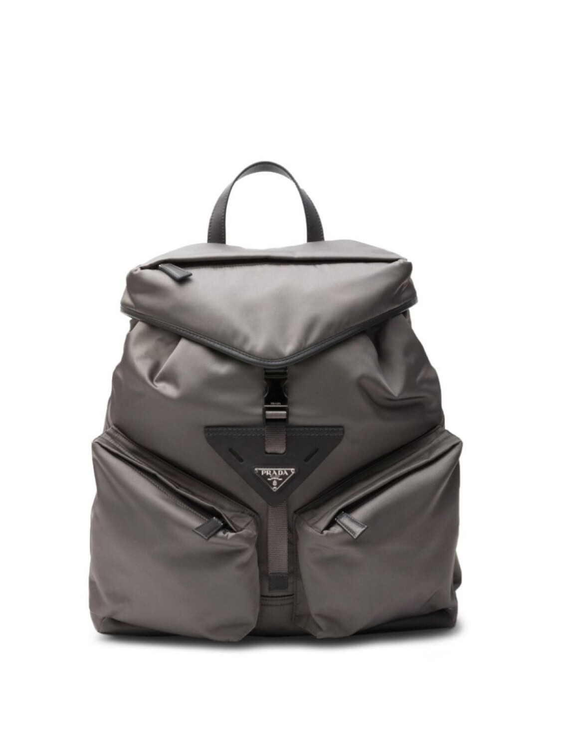 

Prada рюкзак с кожаной отделкой Re-Nylon, серый