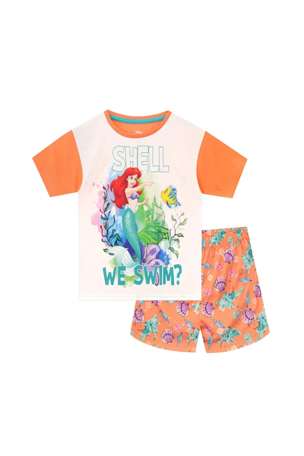 Пижама короткая The Little Mermaid Ariel Disney, оранжевый