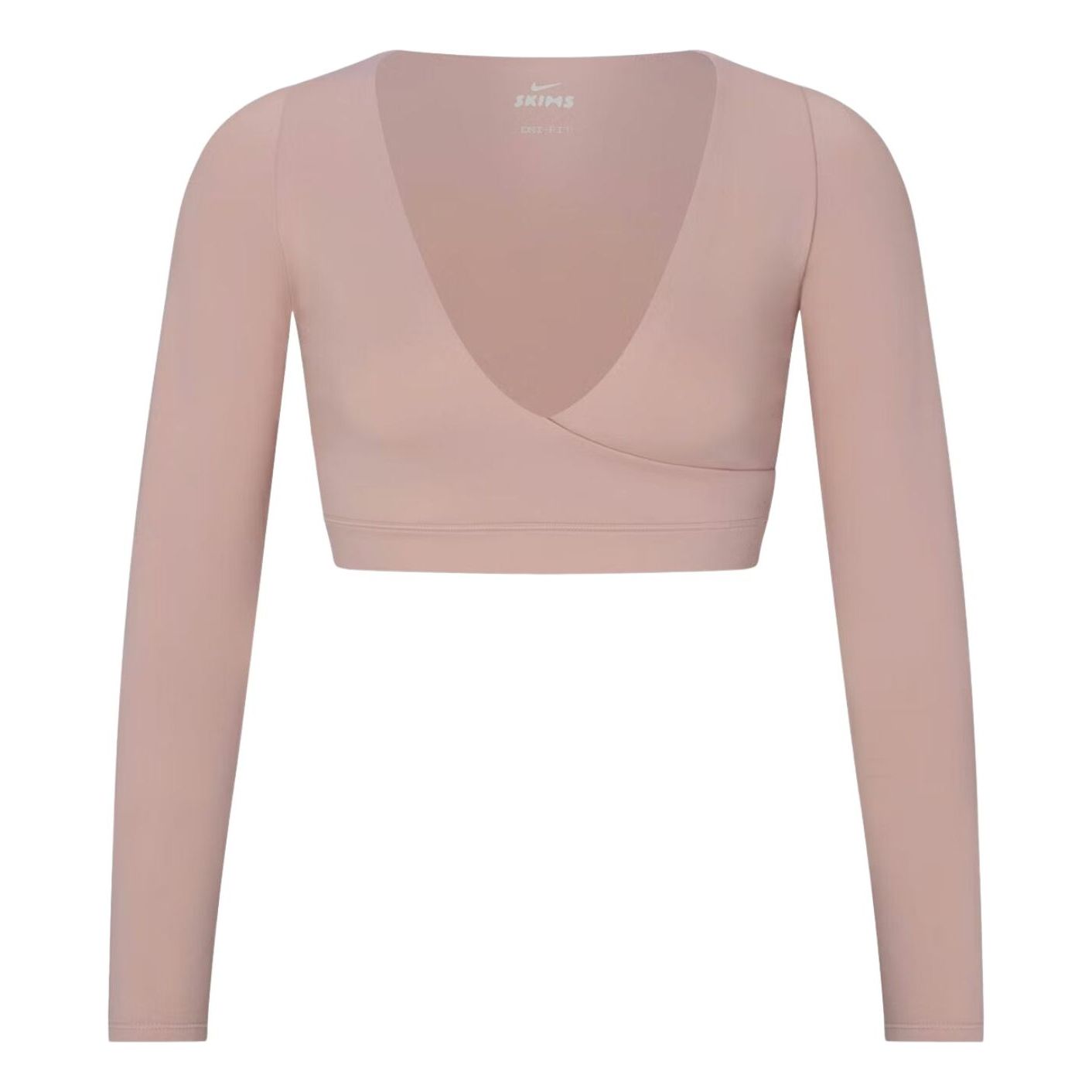 

(WMNS) Nike x SKIMS Матовый укороченный топ с длинными рукавами и запахом, модель 'Himalayan'