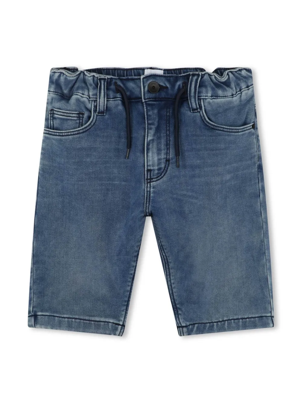 

Джинсовые шорты с тисненым логотипом BOSS Kidswear, синий