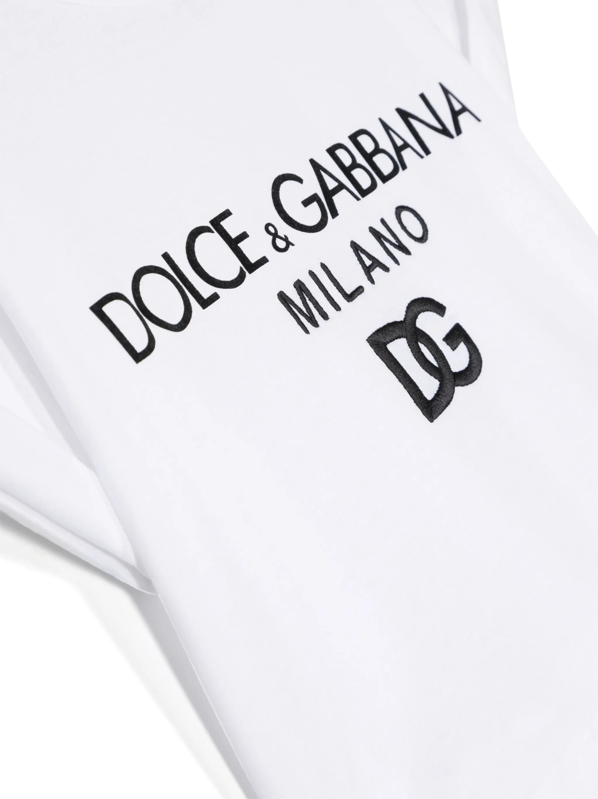 Укороченная футболка с логотипом Dolce & Gabbana Kids, белый — фото 3