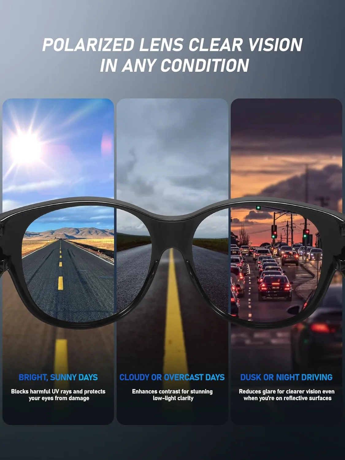 

Женские поляризованные солнцезащитные очки Wzerry Fit Over Sunglasses, круглые очки-«кошачий глаз» с защитой от УФ-излучения UV400, Black/Grey + Transparent Pink/Pink