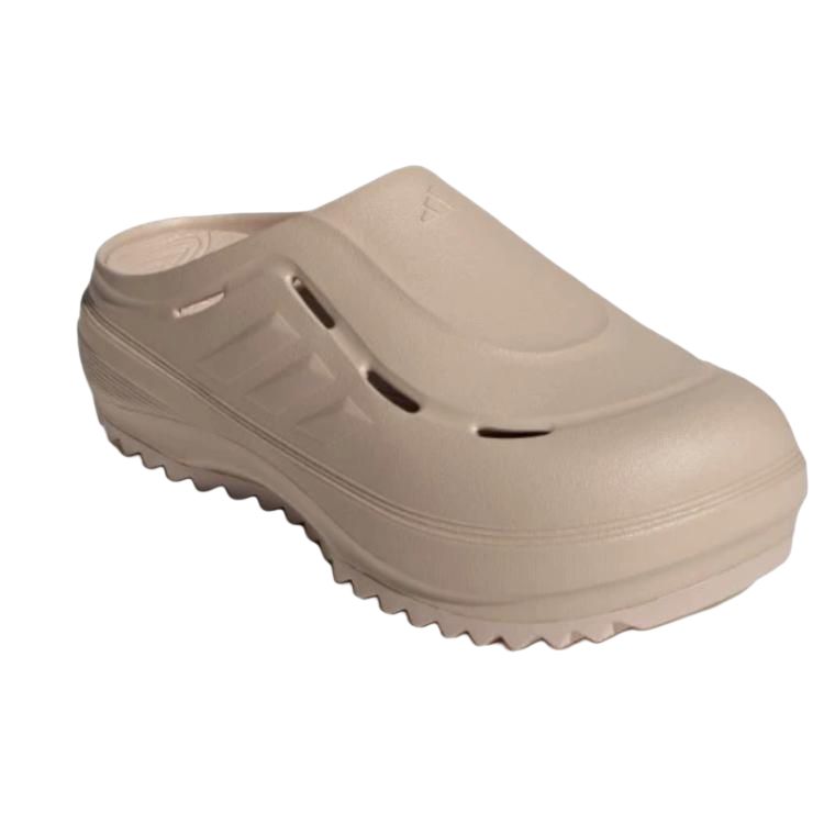 Adidas OZWAVE CLOG устойчивые к истиранию противоскользящие тапочки с закрытым носком унисекс серый бежевый коричневый - серый коричневый бежевый, цвет Gray Brown Tan — фото 4