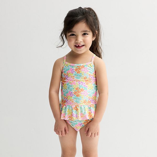 Детский купальник-танкини с баской для девочки Jumping Beans, Multi Painted Floral