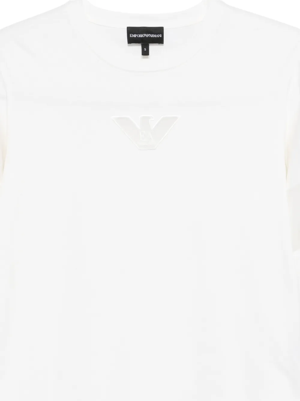 Футболка с короткими рукавами и нашивкой с логотипом Emporio Armani, белый — фото 3