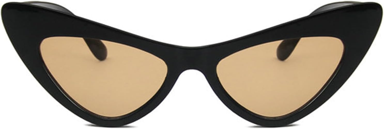 

Willochra Маленькие солнцезащитные очки «кошачий глаз» для женщин Милые узкие очки «кошачий глаз» Ретро винтажные узкие солнцезащитные очки «кошачий глаз», Black Brown