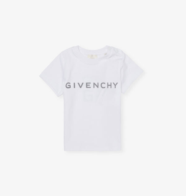 

Футболка из хлопка с короткими рукавами и принтом логотипа 12-36 месяцев Givenchy, белый