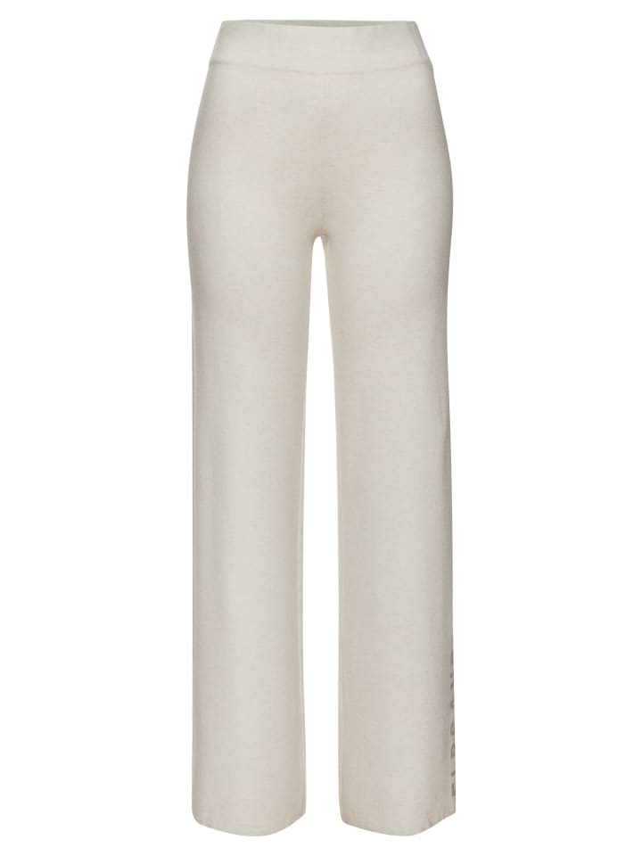 

ELBSAND Вязаные брюки из меланжевой ткани кремового цвета