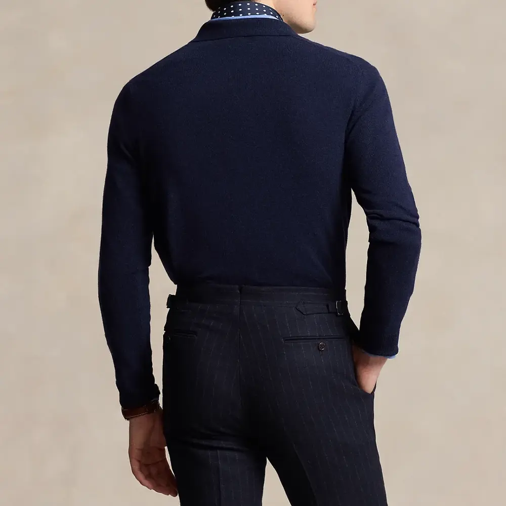 Футболка поло мужская темно-синяя FW24 Knitwear Polo Ralph Lauren — фото 3
