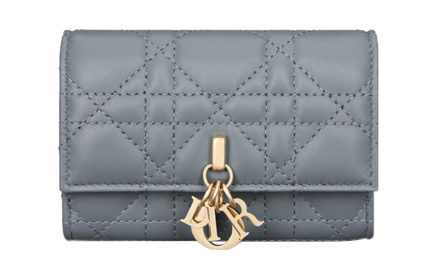 

Кошелёк из овчины ультрамаленький женский небесно-голубой DIOR