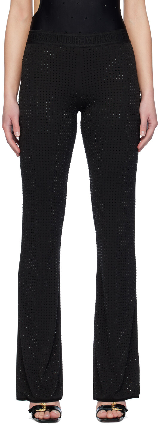 

Черные леггинсы с кристаллами Versace Jeans Couture