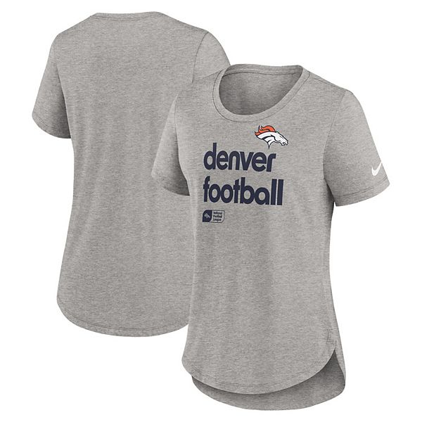 Женская футболка fashion tri-blend denver broncos heather gray Nike — фото 2