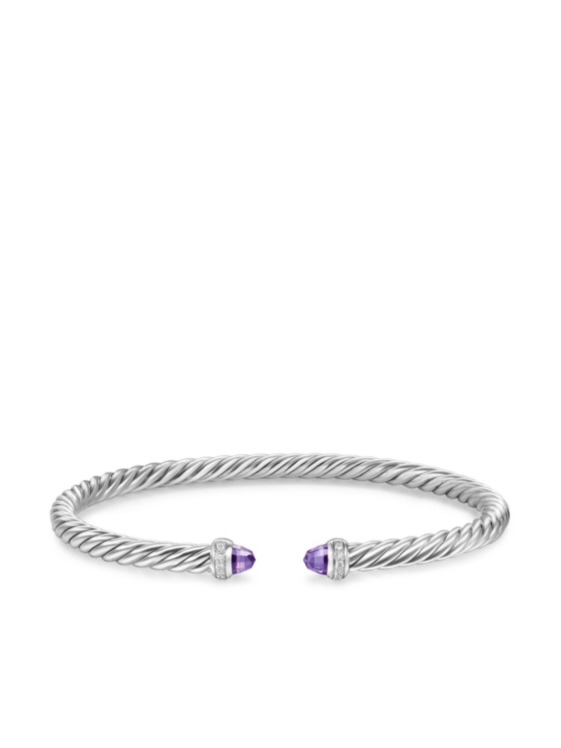 

Браслет Cablespira из стерлингового серебра с аметистами и бриллиантами David Yurman, серебряный