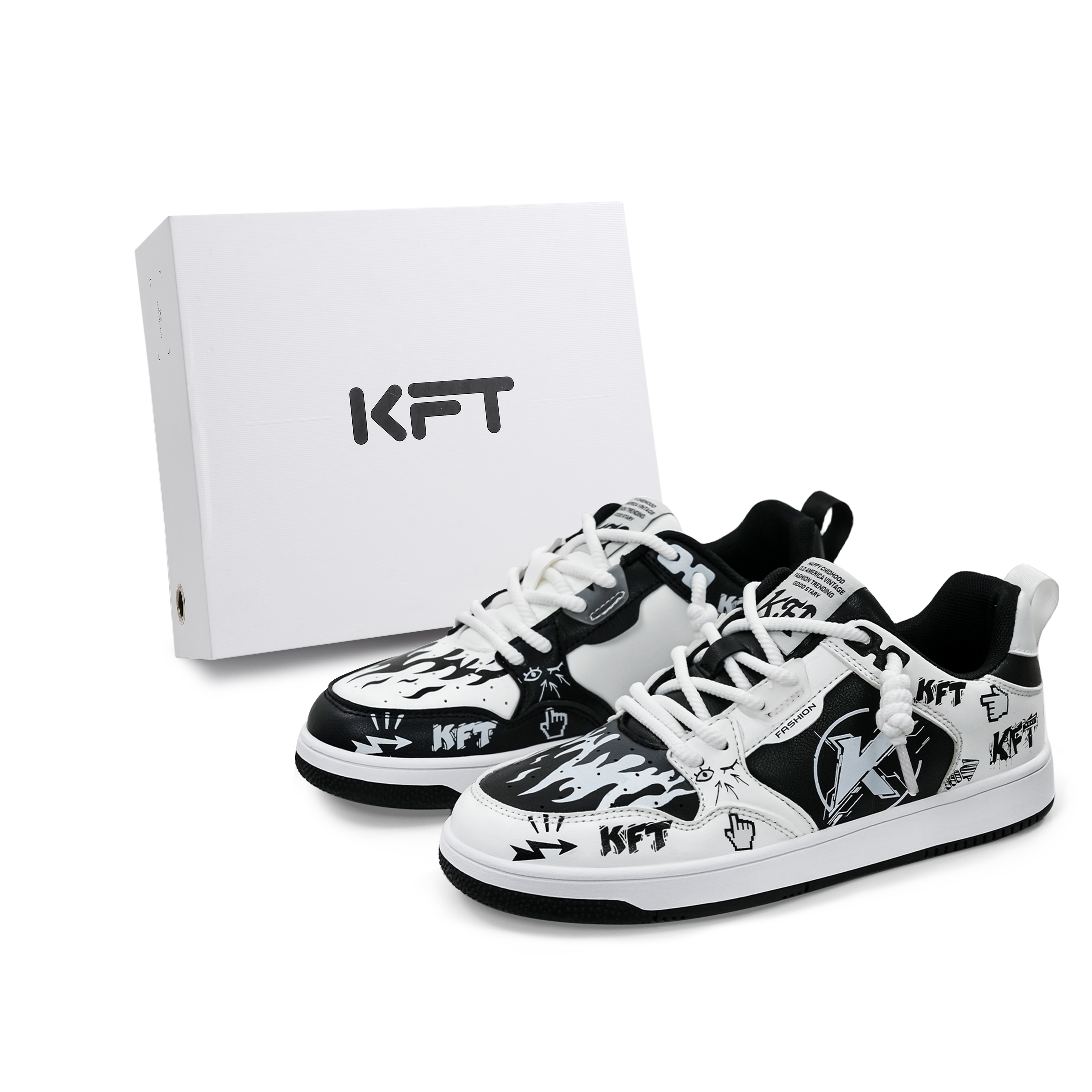 

KFT Антискользящие износостойкие низкие скейтерские кеды унисекс Vacuum Black Blaze, цвет Vacuum Black Blaze