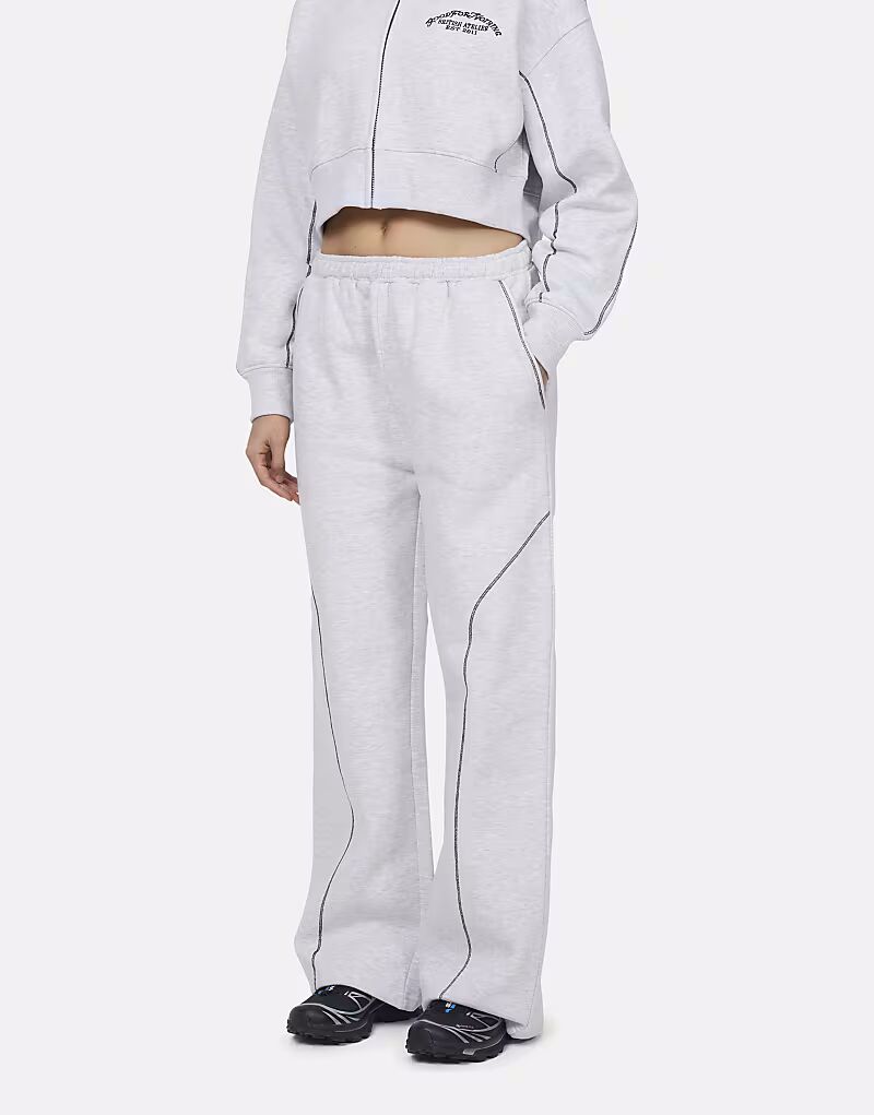 

Мешковатые спортивные брюки с коверлоком серого цвета Good For Nothing