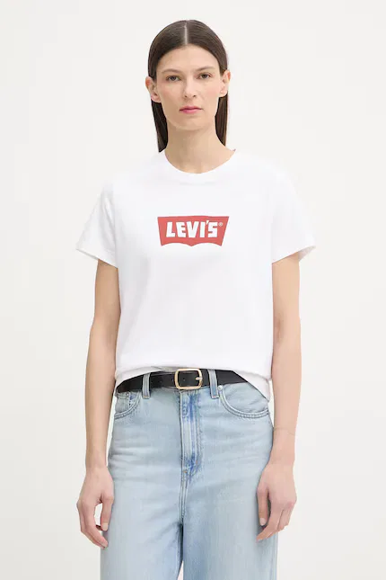 Футболка с коротким рукавом хлопковая T2 PERFECT TEE Levi's, белый