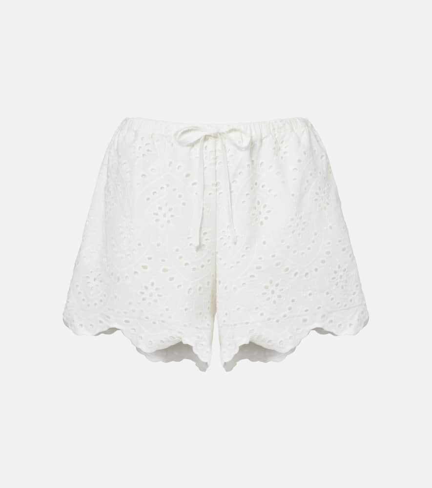 

Шорты из хлопка с вышивкой ришелье Cruse Poupette St Barth, Natural White Plain