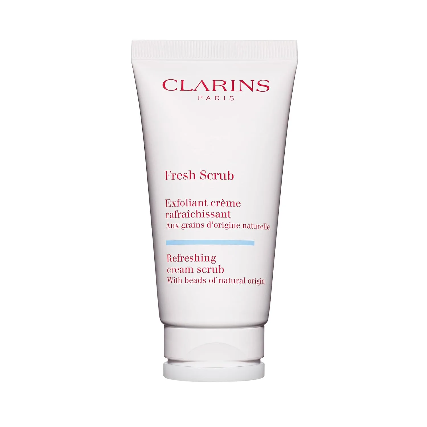 Clarins Fresh Scrub | Награжденный | Освежающий крем-гель для лица с натуральными гранулами | Мягко отшелушивает, освежает и увлажняет | Без парабенов | Без SLS | Без минерального масла | Для всех типов кожи 48.20 г (1 шт.)