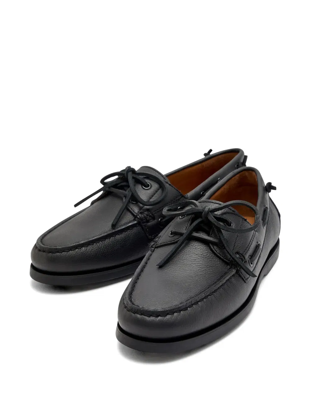 Кожаные лодочные туфли Polo Ralph Lauren, черный — фото 3