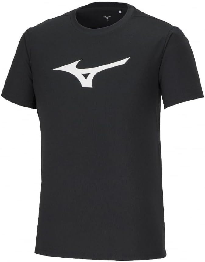 

Спортивная футболка Mizuno 32MAA155 с коротким рукавом, крупным логотипом, влагоотводящая, быстросохнущая, черный