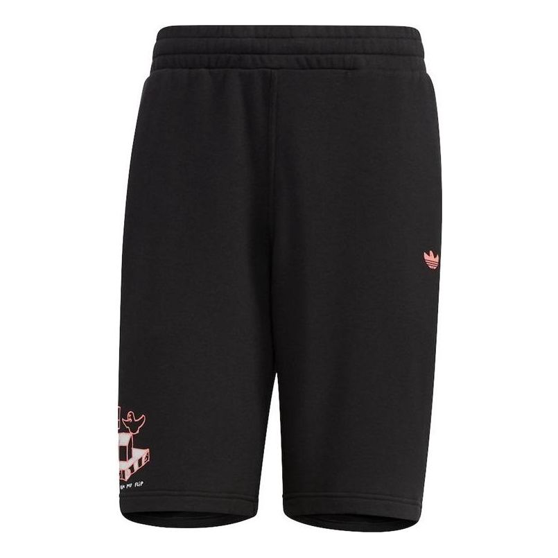 

Шорты adidas Pink Logo Printing Elastic Waistband Sports Shorts Black IA9077