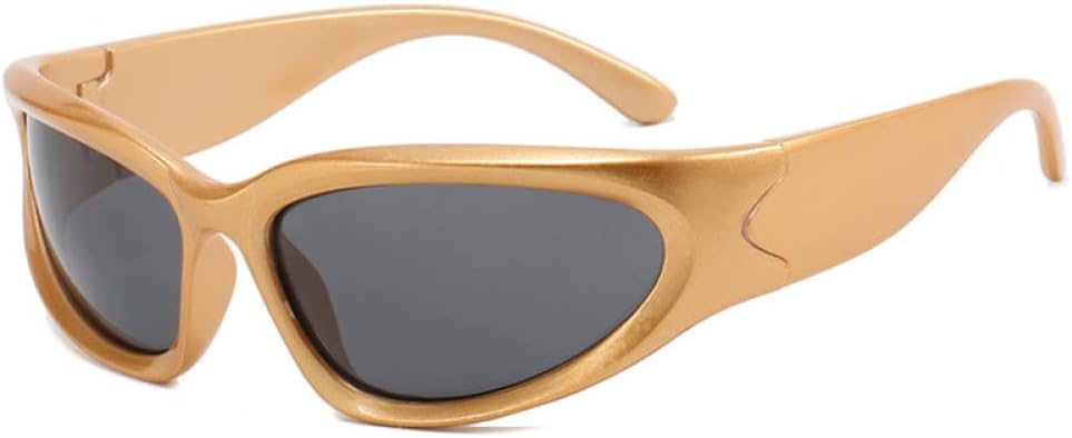 

Солнцезащитные очки в стиле ретро «кошачий глаз» для женщин, цветные зеркальные очки для мужчин, спортивные солнцезащитные очки в стиле панк generic, Champagne Gold Gray