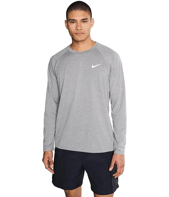 Футболка для плавания с защитой UPF 40+ Heather Long Sleeve Hydroguard Nike, Black/Bright Crimson/Volt/Photon Dust
