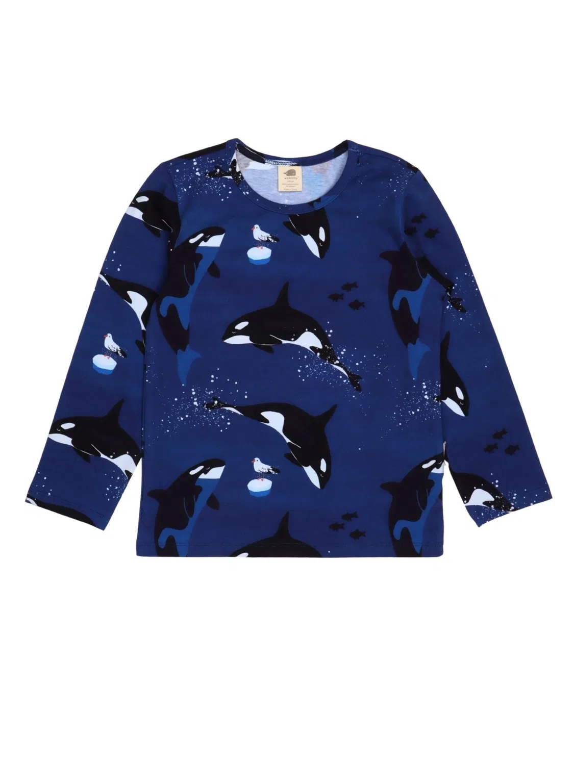 Футболка Walkiddy Playful Orcas Shirt темно-синего цвета