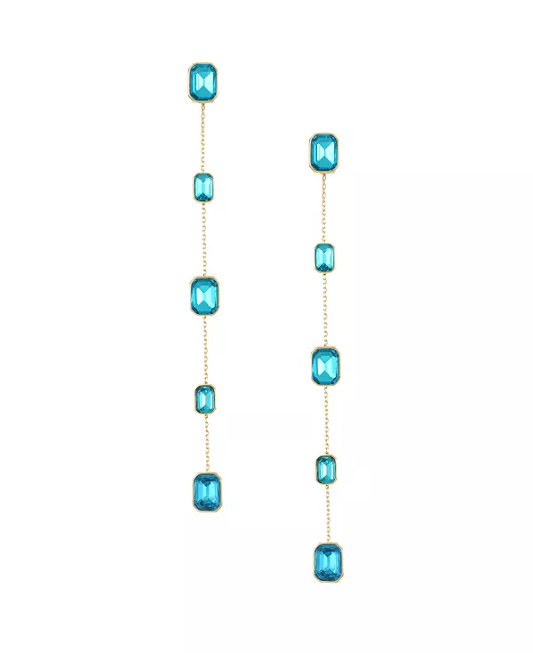 

Культовые линейные серьги из латуни с покрытием из 18-каратного золота Ettika, aqua