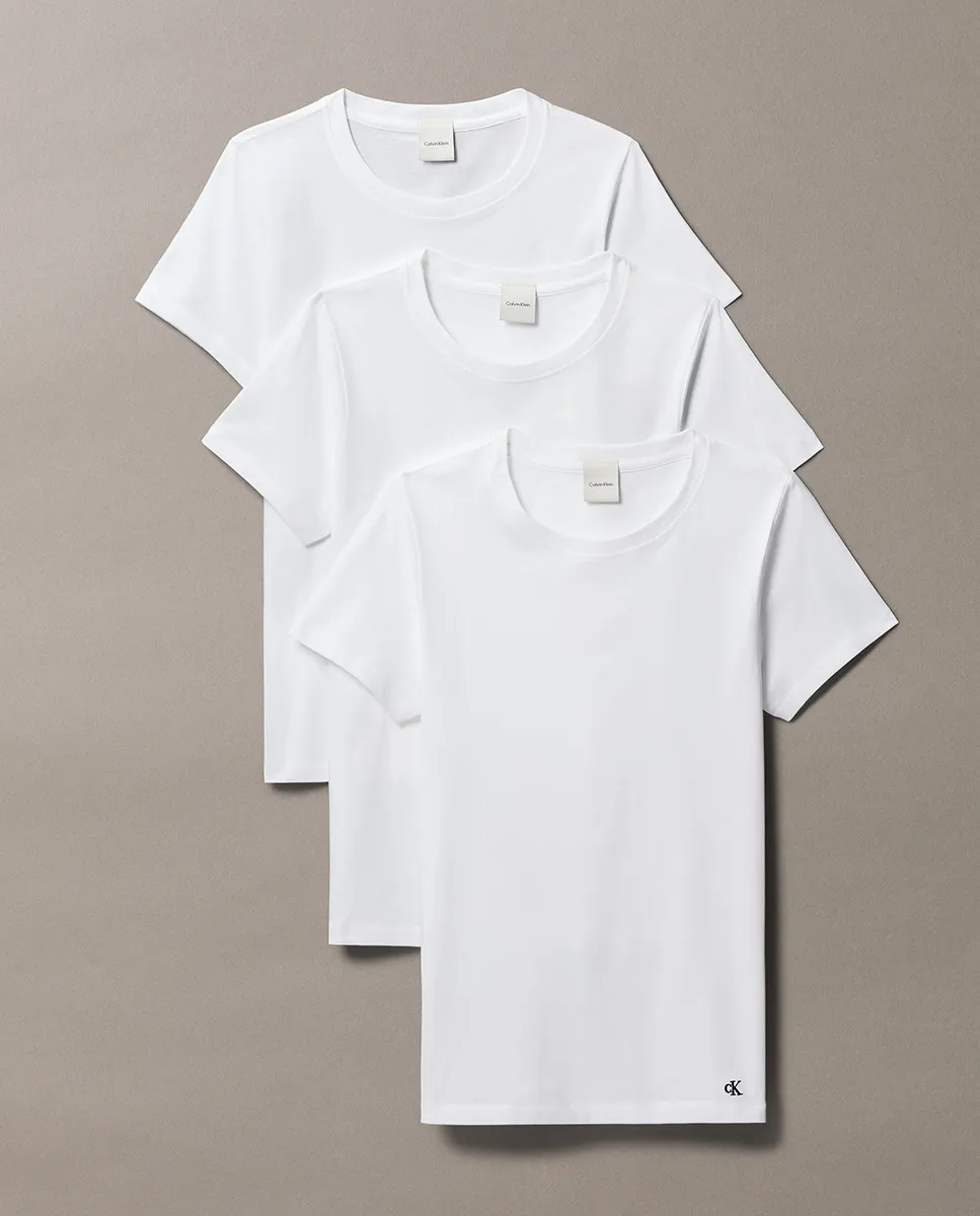 

Набор из 3 футболок из 100% хлопка Calvin Klein, белый