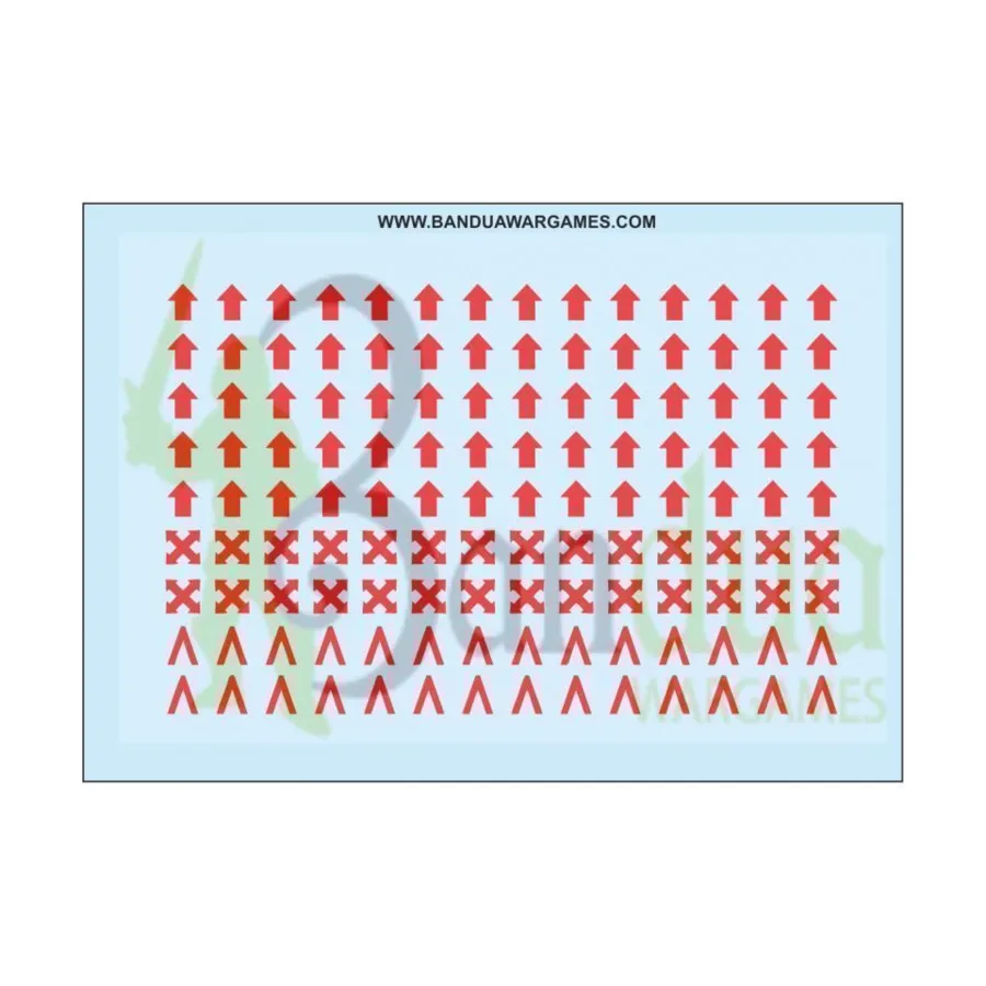 

Лист с декалями подразделения Легиона «Красные символы», Decal Sheets (Bandua Wargames)