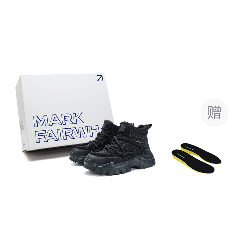 

FAIRWHALE Мужские ботинки Martin 5 см черные с подарком, цвет Black (Gift Included)