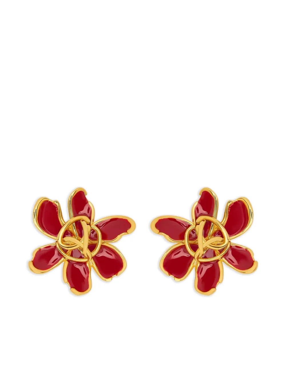 

Серьги в форме цветка Oscar de la Renta, красный