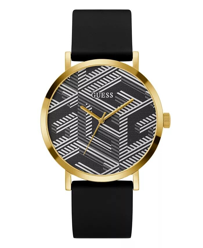 

Мужские аналоговые черные силиконовые часы 44 мм GUESS