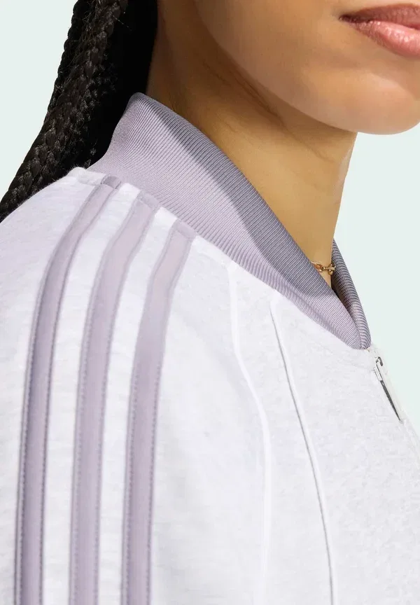 Толстовка с молнией Adidas Originals, светло-серый меланж/грифельный — фото 4