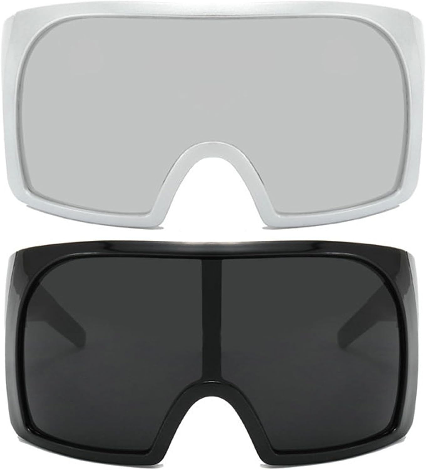 

Солнцезащитные очки Helena Oversized для женщин и мужчин, футуристические солнцезащитные очки-щитки, обтекаемые солнцезащитные очки, модные винтажные солнцезащитные очки в стиле Y2K, Black+silver