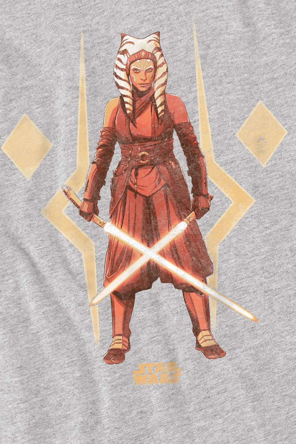 Детский свитшот с принтом Ahsoka Star Wars, светло-серый — фото 2