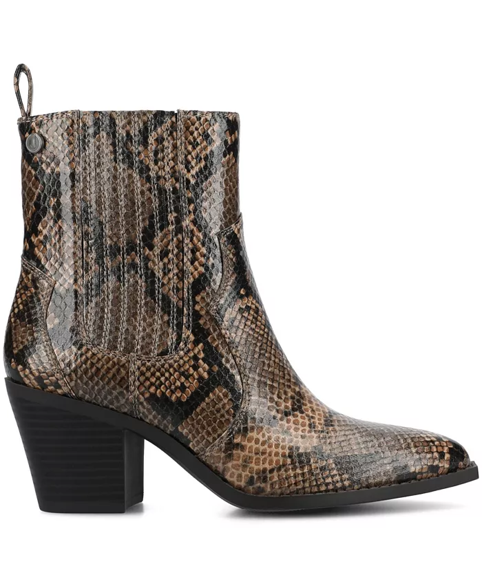 Женские ботильоны Braylee Western с заклепками Journee Collection, коричневый — фото 2