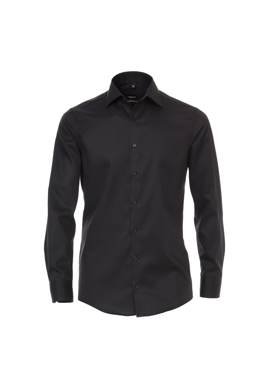 

Мужская деловая рубашка однотонного современного кроя Venti, черный