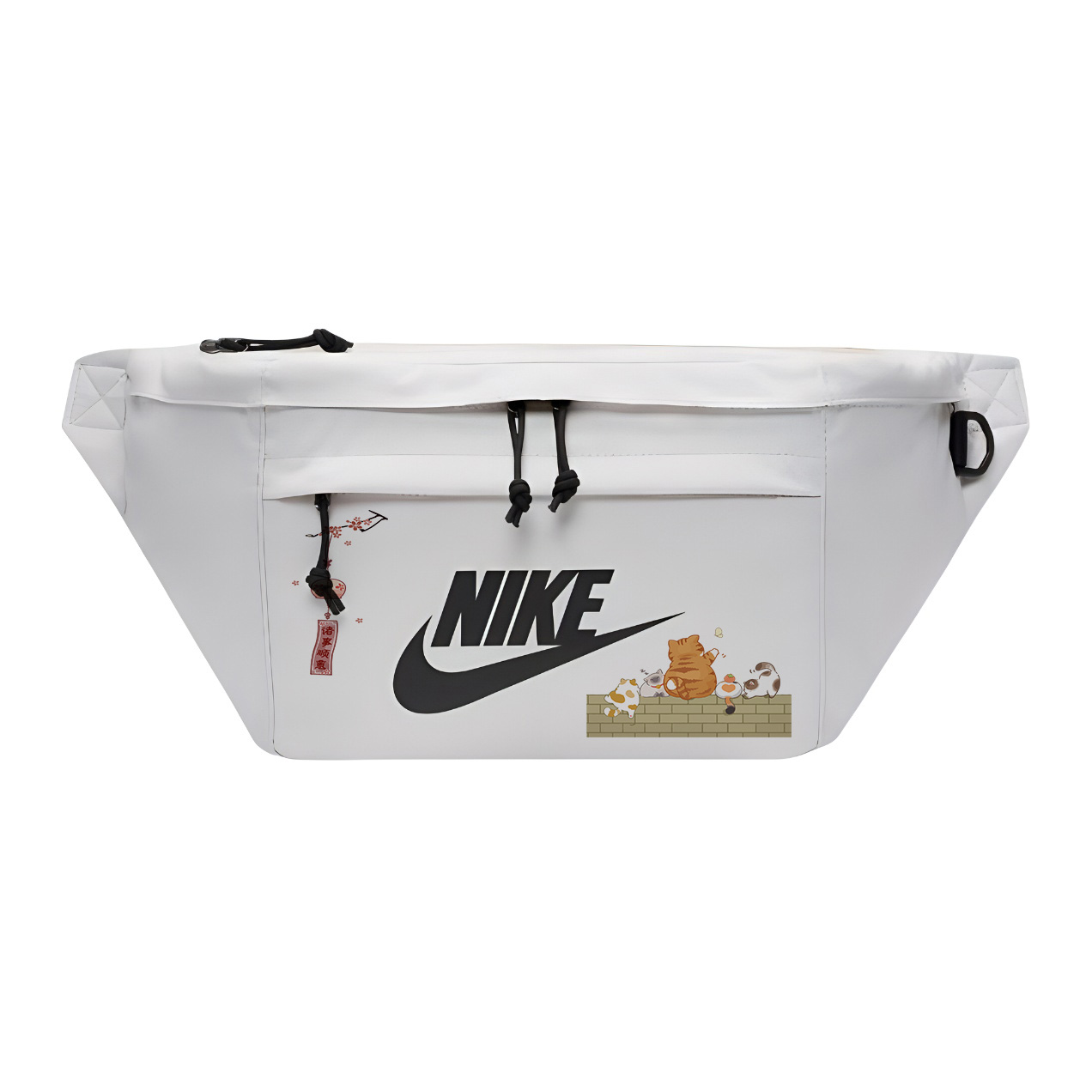 

Nike Одноплечевая набедренная сумка через плечо унисекс белая, Happy cats