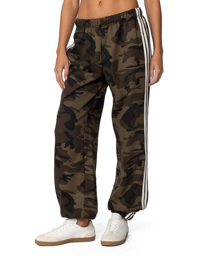 

Спортивные брюки в полоску Camo Contast Edikted, зеленый