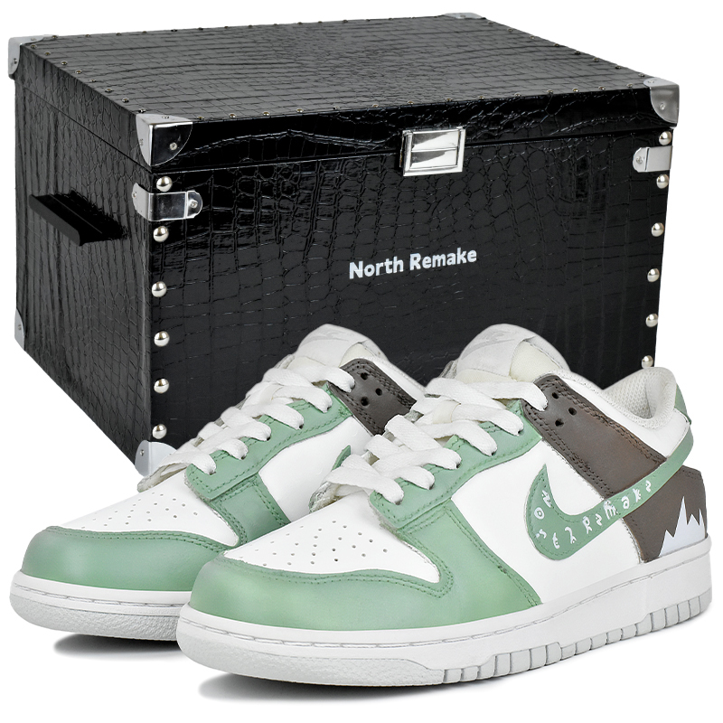 

Nike Dunk Forest Quest устойчивые к истиранию низкие скейтбордские кроссовки green white для детей