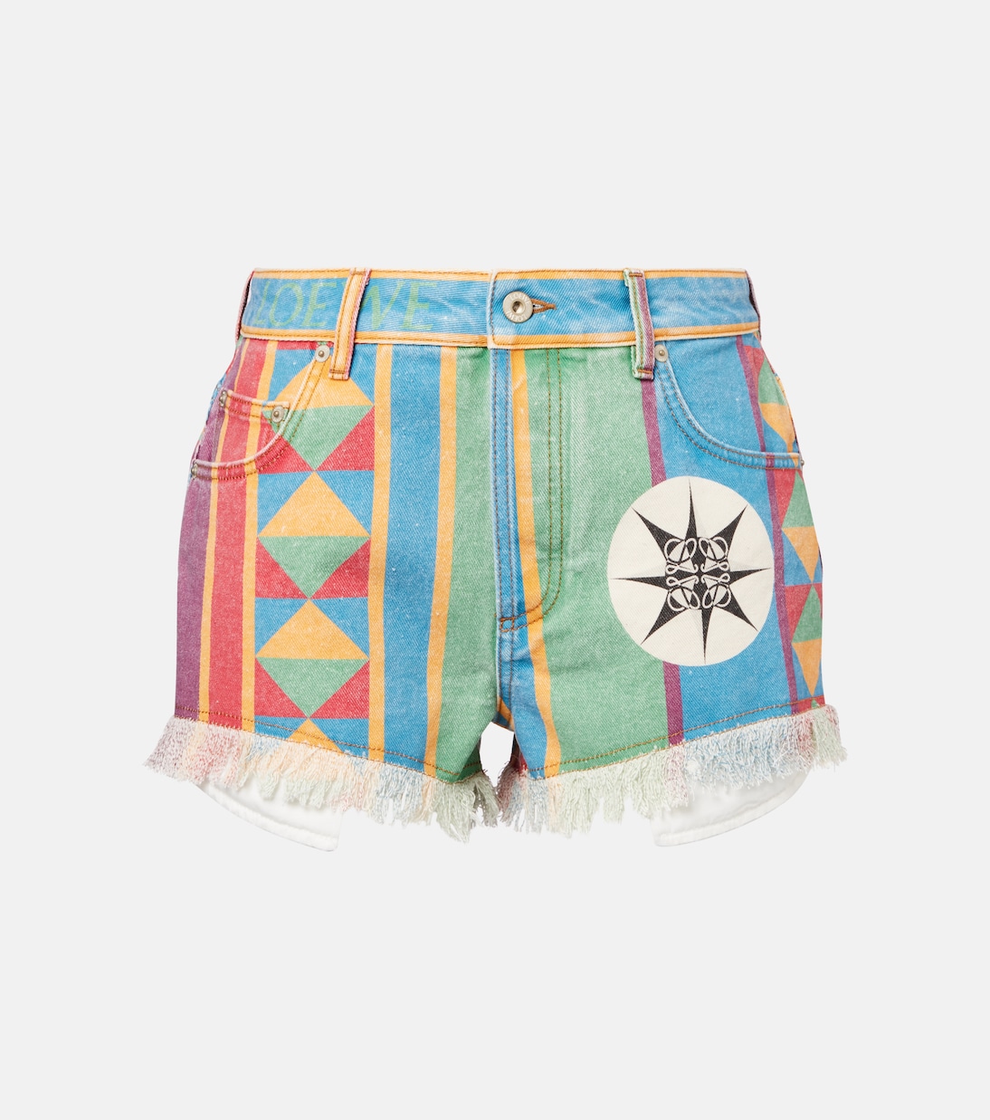 

Шорты джинсовые с принтом Paula's Ibiza Loewe, разноцветный