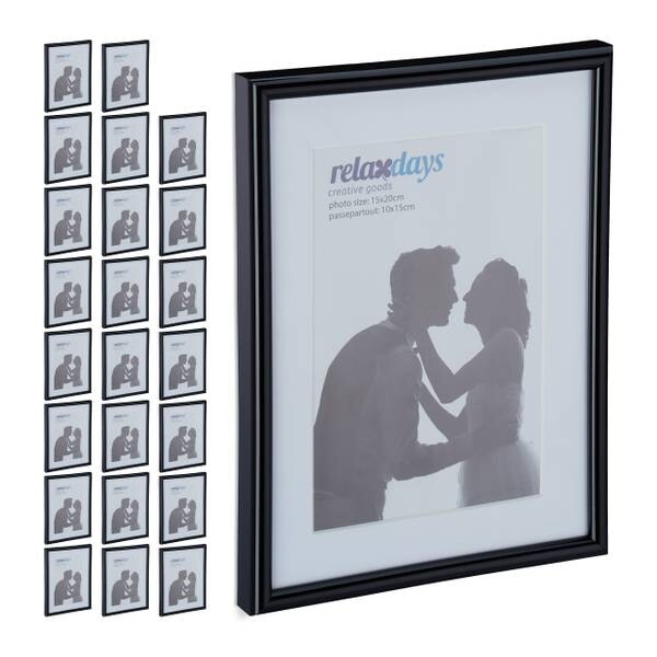 

24xРамка для фотографий Relaxdays 15x20 cm schwarz, черно-белый